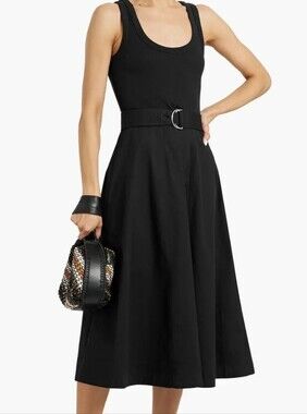 Veronica Beard Ennis Belted Midi Dress | Size Small | Black